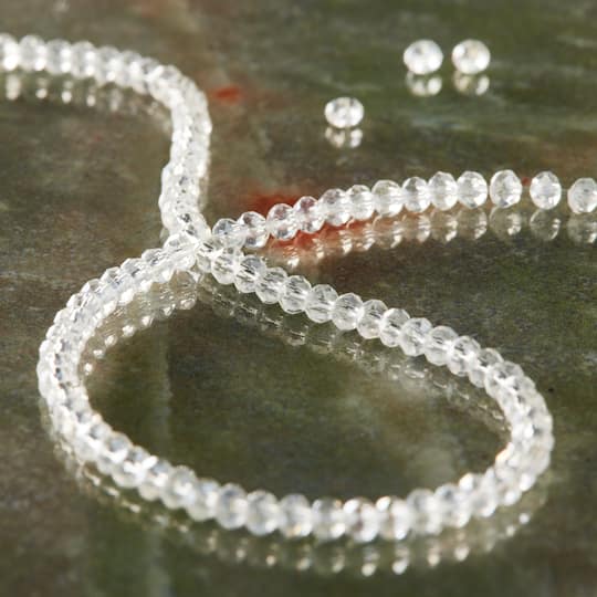 12 Pack: Crystal Faceted Glass Rondelle Beads, 3mm by Bead Landing™